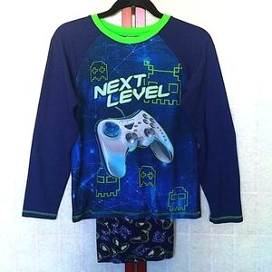 🎉HP🎉Faded Glory Navy blue/green gaming long-sleeved pajama set. Kid's size XL.